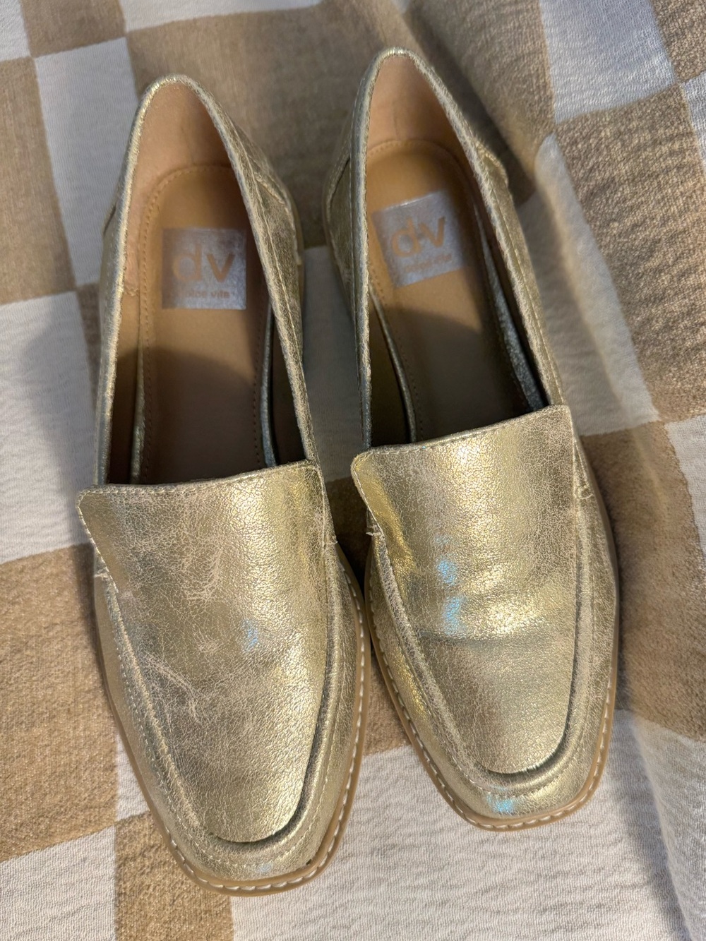 DV by Dolce Vita Gold Metallic Slip-On Loafers